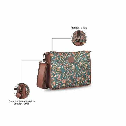 Large Floral Duffle Bag with Handbag & Sling Bag