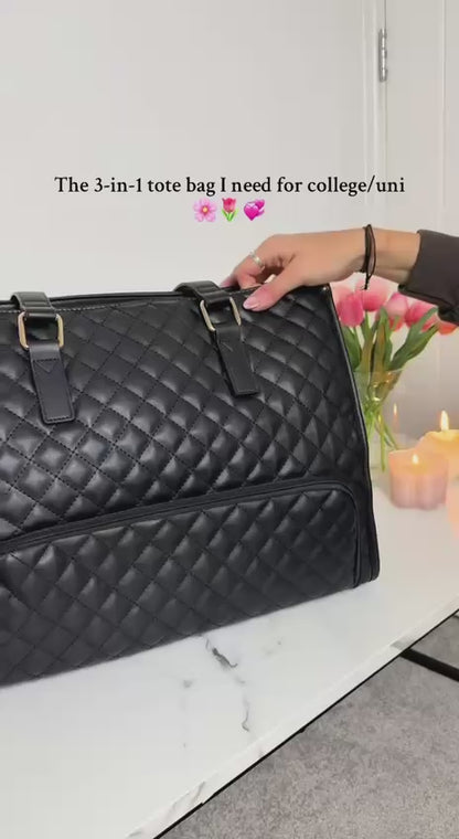 Black office bag with lunch compartment